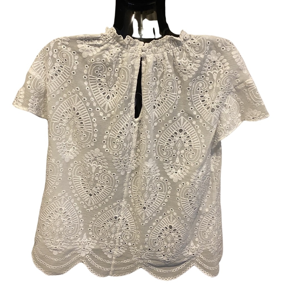 Express Size Large White Eyelet Asymmetrical Cap … - image 2